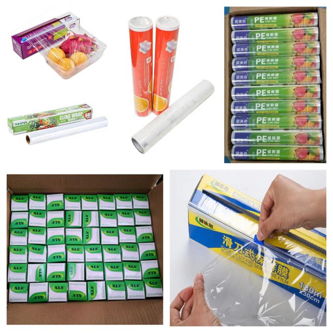Food Grade Clear PE Cling Film Food Wrap Preservative Film With Slider