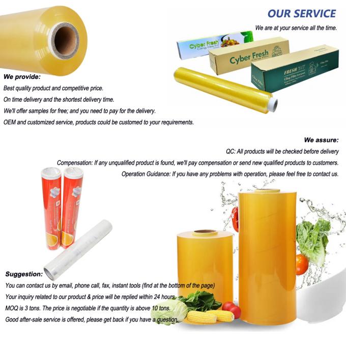 Transparent PVC Cling Film Wrap For Food Grade Plastic Wrap