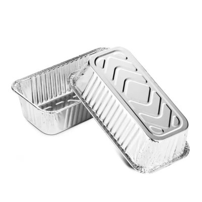 550ml Aluminum Foil Food Containers Takeout Food Packing Aluminium Disposable Box With Lid