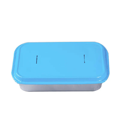 350ml Rectangle Disposable Airline Food Service Aluminum Foil Container With Lid