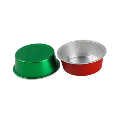 150ml Disposable Aluminum Foil Food Containers Round Colorful Mini Cupcake Baking Cups With Lid