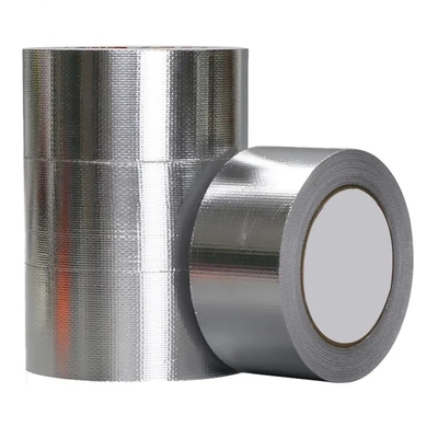 Utility Grade Aluminum Tape Waterproof Flame Retardant HVAC Foil Fiberglass Fabric Tape