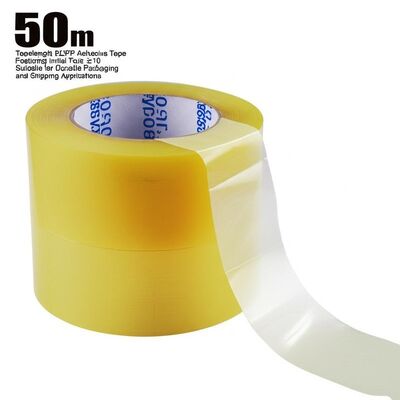 50m Tapelength BOPP Packing Tape with Initial Tack ≥10 and Low Noise Operation for Durable Packaging